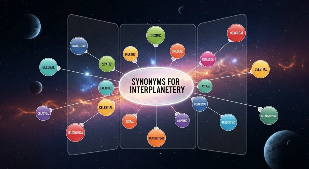 Synonyms for Interplanetary