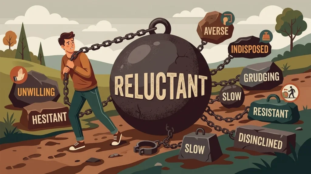 Synonyms of Reluctant